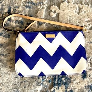Kate spade blue and white wristlet